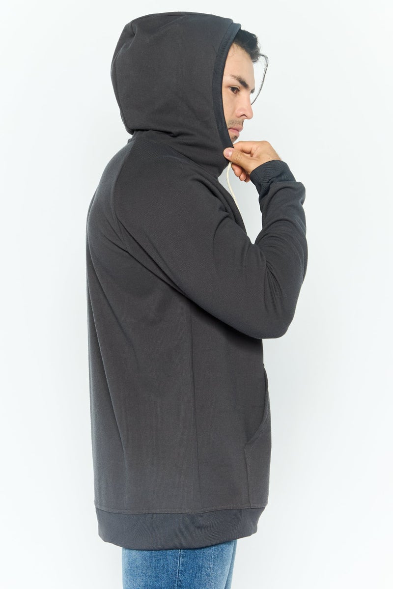 Avalanche Men Hooded Brand Logo Long Sleeves Sweatshirt, Grey - Image 4